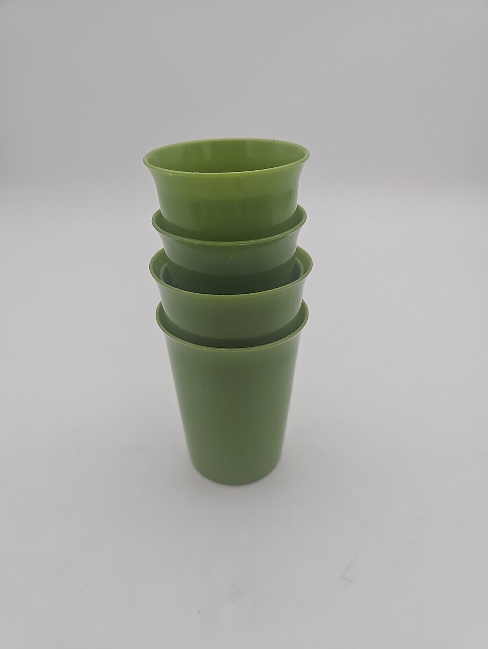 Vintage Stanhome Nesting Cups Set of 4 Olive Green No Lid SKU U48